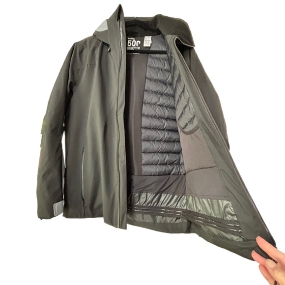 Decathlon Piste 500 down and feather filled black and grey ski jacket size L - Picture 4 of 17